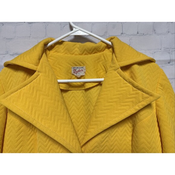 vintage Tucker women’s Yellow blazer Size large 60’s 70’s - Picture 6 of 7